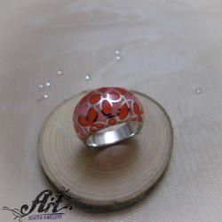 Сребърен пръстен с цветен емайл R-1001